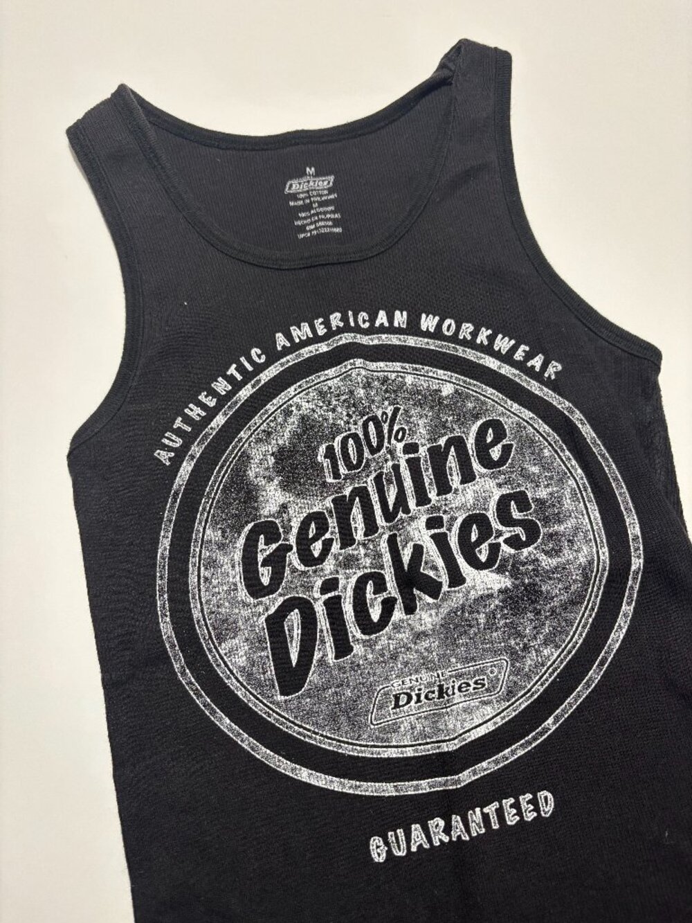 DICKIES BLACK & WHITE AUTHENTIC WORKWEAR COTTON TANK TOP